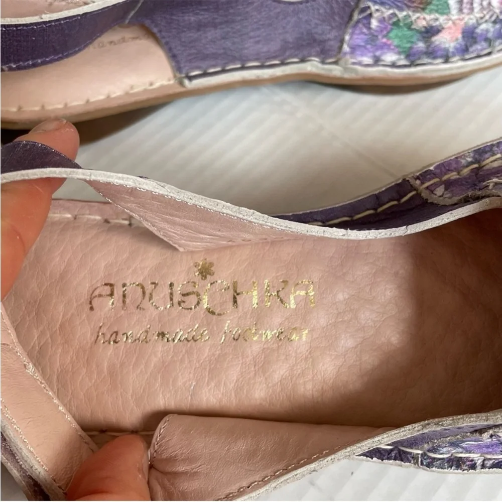 Anuschka Floral Slingback Flats‎ Shoes Size 37,38/ 6.5-7.5
